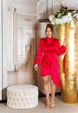 robe sexy soie rouge