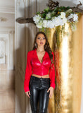 Chemise style bustier rouge