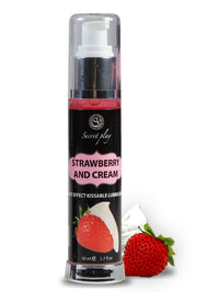 Lubrifiant et huile de massage fraise à la crème chauffante 2 en 1