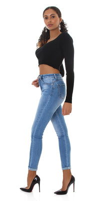 jeans femme avec plis cheville